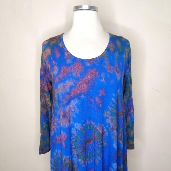 Je T'aime Tie Dye Dress Long Sleeve Stretch Knit - Picture 2 of 9